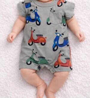 NEW TEA baby boy vespa romper in grey
